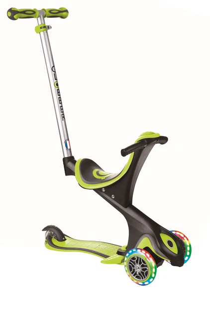 Самокат GLOBBER серії EVO COMFORT LIGHTS 5 в 1 зелений, колеса з підсвіткою, до 20/50 кг, 1+ (459-106)