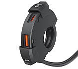 Тонка мотозарядка для телефонів USB на кермо QC3.0 + PD з SAE кабелем і запобіжником, фото 3