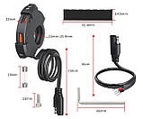 Тонка мотозарядка для телефонів USB на кермо QC3.0 + PD з SAE кабелем і запобіжником, фото 6