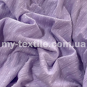 Тканина Коттон мережка з пухирцем Бузковий