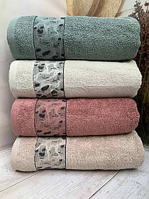 Набір жакардових бавовняних рушників для ванної Sikel Penye Frigya 50х90см (4 штуки)