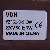 Двигун вентилятора для холодильника ''No Frost'' YZF61-8-9 7W 220V, вал L=30mm D=3.2mm, фото 3