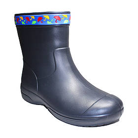 Чоботи жіночі Jose Amorales 119202 Темно-сині з Блакитною ПВХ-стрічкою з парасольками