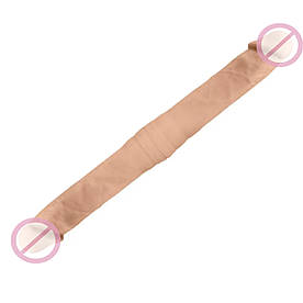 Фалоїмітатор двосторонній SIlexD Billy-Joe Double Dong M Flesh, двошаровий, силікон + Silexpan