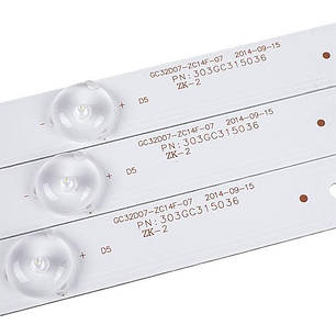 Комплект LED підсвітки GC32D07-ZC14F-07 GC32D07-ZC21FG-09 для телевізора 32'' 303GC315036, фото 1