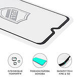Захисне скло для Xiaomi Redmi Note 9/ Note 9T Full Glue (0.25 мм, 2.5D, чорне) Люкс, фото 2
