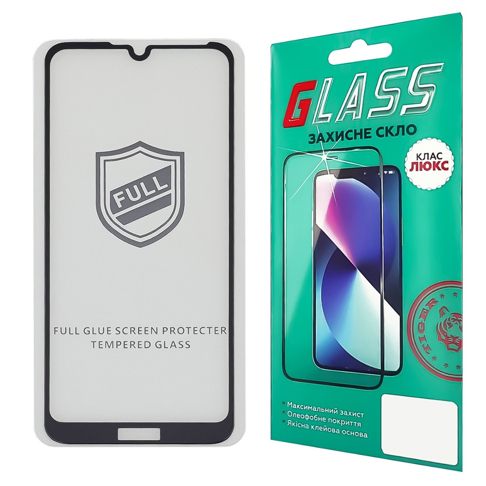 TU TU Защитное стекло для Huawei Y6S (2020) Full Glue (0.25 мм, 2.5D, чёрное) Люкс, фото 1