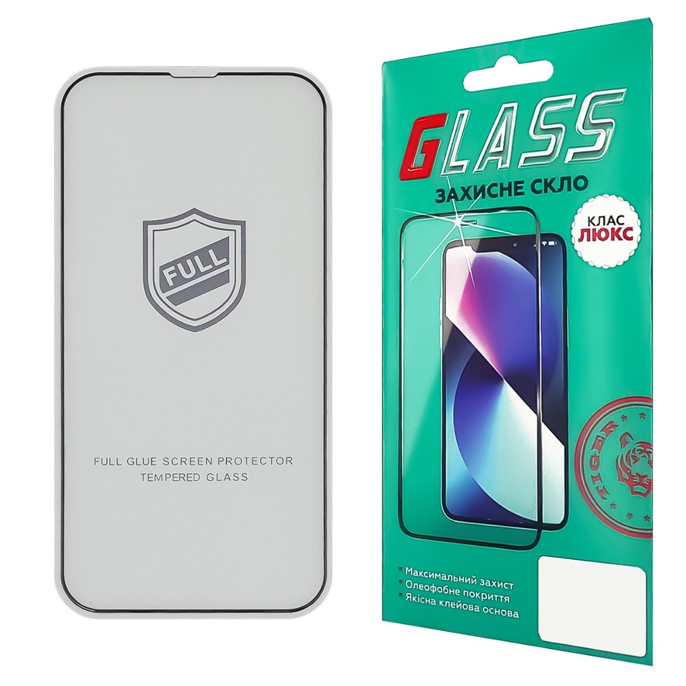 TU TU Защитное стекло для Apple iPhone 13 Pro Max/ 14 Plus Full Glue (0.25 мм, 2.5D, чёрное) Люкс, фото 1
