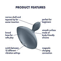 Анальна вібропробка Satisfyer Booty Absolute Beginners 4, для початківців, ввідна частина 3 см, фото 5