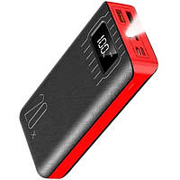 Повербанк для телефону Warmsof пауэрбанк з ліхтариком і дисплеєм 2xUSB Type-C Lightning powerbank 20000mAh