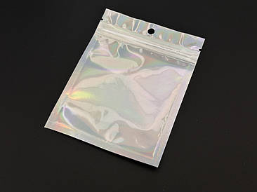 Струна Європакети з ZIP-замком і підвісом 9х12 см. 100шт/уп. срібно-прозорі