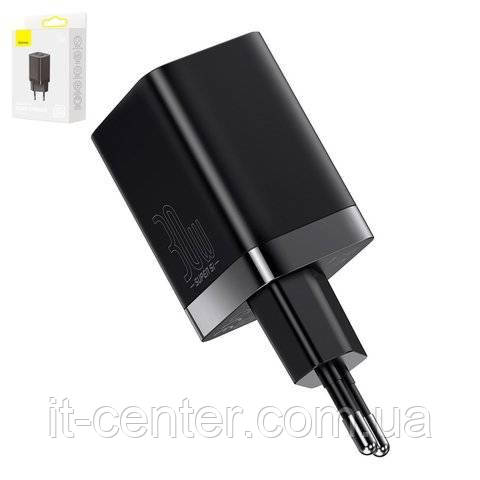 Мережевий зарядний пристрій Baseus Super Si Pro, 30 Вт, Quick Charge, чорний, 2 порта, #CCSUPP-E01