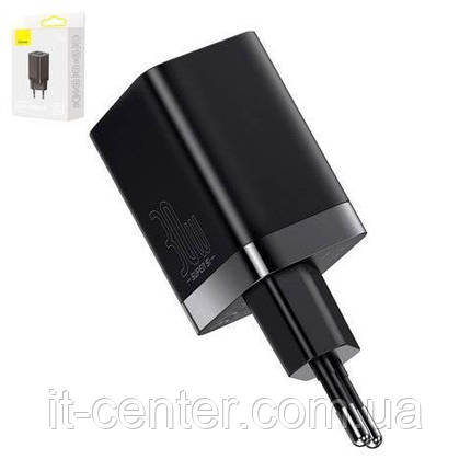 Мережевий зарядний пристрій Baseus Super Si Pro, 30 Вт, Quick Charge, чорний, 2 порта, #CCSUPP-E01, фото 1