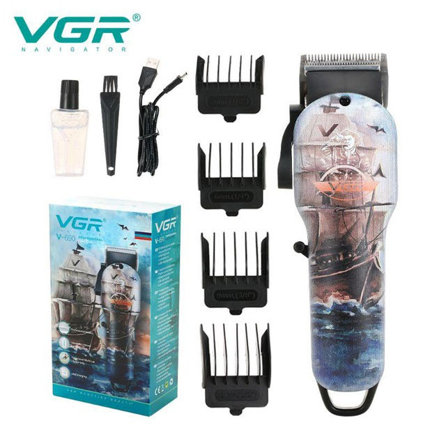 Акумуляторна машинка для стрижки VGR V-690 від USB Нержавіюча сталь, фото 1