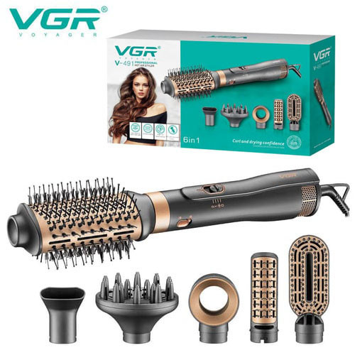 Фен стайлер для укладання та завивки волосся VGR V-491 6 в 1, Professional, 1000 Вт, фото 1