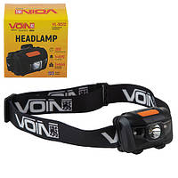 Фонарь налобный VOIN VL-9023, XPE+2x2835 /3xAAA (не в комплекте)