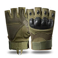 Перчатки Олива беспалые с косточками Каучуковые Outdoor Tactics Олива M ТМ