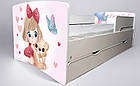 Ліжко для дівчинки Крихітка з шухлядою на ламелях + захисний бортик, фото 5