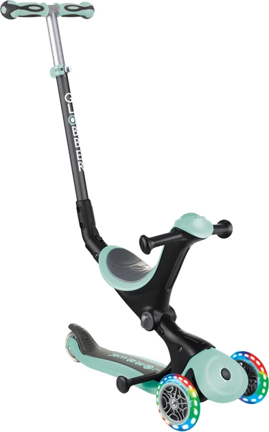 Самокат GLOBBER серії GO UP DELUXE LIGHTS 5в1 м'ятний, колеса світяться 20/50кг (646-206)