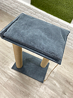 Висока кігтеточка для Мейн-кунів із лежанкою 95*60*40 см Сірий