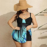 Жіночий купальник великих розмірів з плавками і довга вільна майка з чашками, фото 6