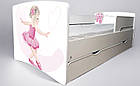 Ліжко для дівчинки Балерина з шухлядою на ламелях + захисний бортик, фото 5