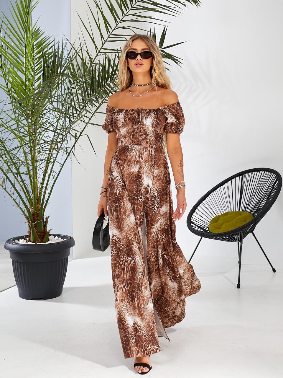 Сукня до підлоги з розрізом на спідниці, фото 1