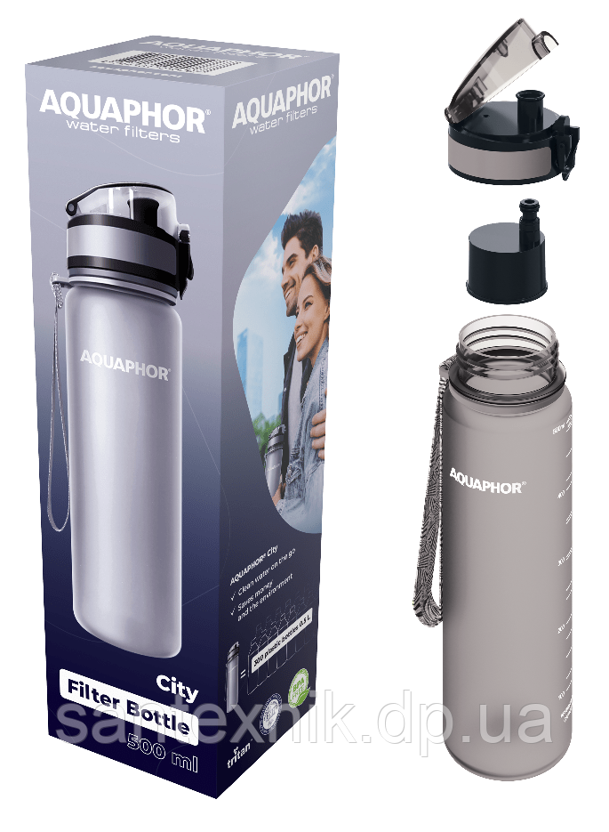 Фільтр-пляшка Аквафор Сіті (сіра), фото 1