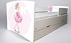 Ліжко для дівчинки Балерина з шухлядою на ламелях + захисний бортик, фото 5