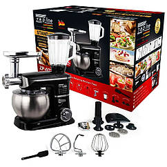 Кухонний комбайн 7в1 4200Вт 7л (м'ясорубка, міксер, блендер, тістоміс, штовхач) Zepline ZP-072 чорний