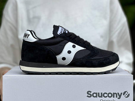 Чоловічі кросівки Saucony Jazz 81 Сауконі Джаз 81 чорно-білі текстиль замш повсякденні, фото 1