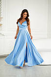Вечірнє атласне плаття в підлогу, фото 5