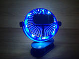 Акумуляторний USB мінівентилятор портативний на прищіпці з led-підсвіткою CLIP-ON DESK FAN 14х5х16см, фото 2