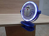 Акумуляторний USB мінівентилятор портативний на прищіпці з led-підсвіткою CLIP-ON DESK FAN 14х5х16см, фото 7