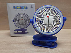 Акумуляторний USB мінівентилятор портативний на прищіпці з led-підсвіткою CLIP-ON DESK FAN 14х5х16см