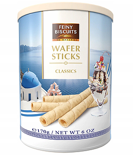 Вафельні трубочки з молочним кремом Feiny Biscuits Classics 170г ж/б , Австрія