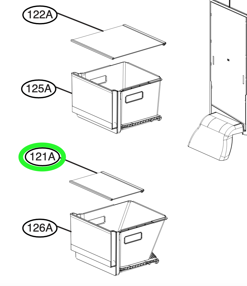 Полиця холодильника LG Side-by-side GC-B257 GC-L257 GC-Q257 морозильна камера