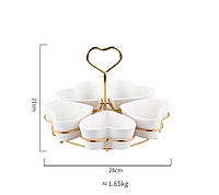 Набір вазочек 4 шт для снеків, горішків, цукерок на підставці Білі