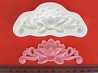 Молд силиконовый для мастики "Вензель цветок лотоса"