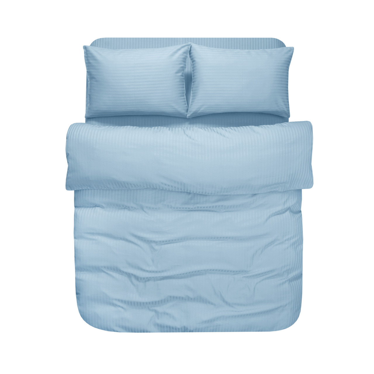 Постільна білизна Lotus Готель - Сатин Страйп блакитний 1*1 євро (Туреччина) оптом, фото 1