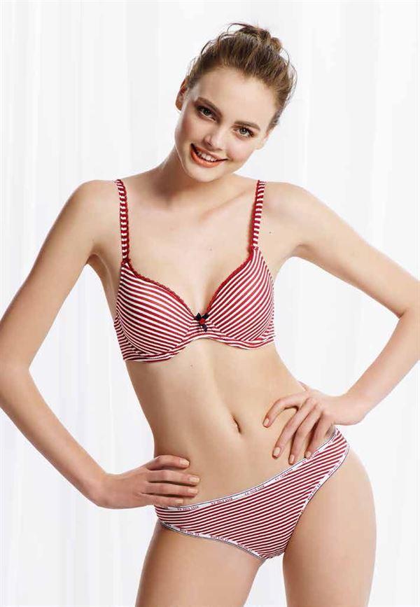 Нижня білизна US Polo Assn Бюстгалтер+мінібікіні 62001 бордовий 85В-40р, фото 1