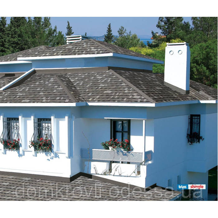 Бітумна черепиця BTM Prestige Двошарова Shingle Сірий пісок 2,57 м.кв (Kum Gri)