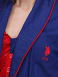 Домашній штяг US Polo Assn Халат+сарафан 15129 синій S, фото 4