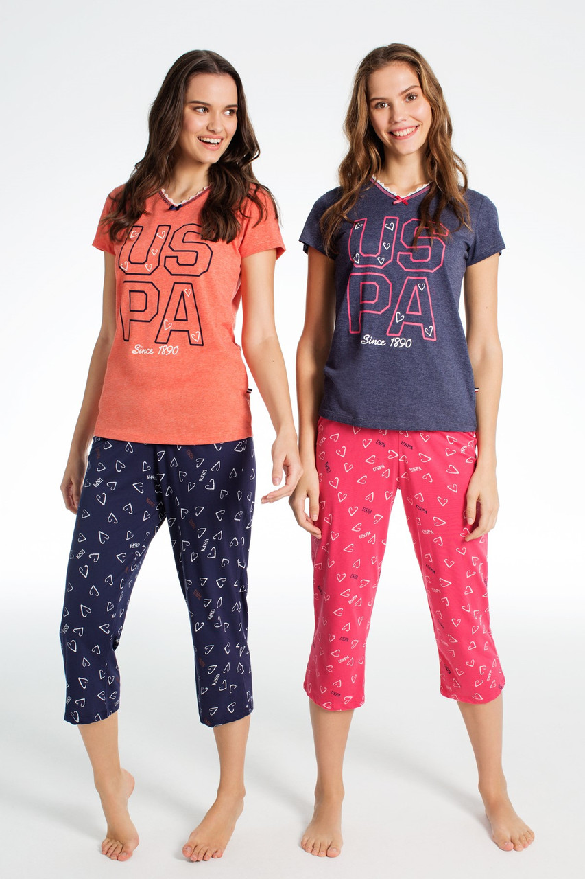 Домашній штяг US Polo Assn Футболка і бриджі 15662 сині S, фото 1