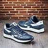 Чоловічі шкіряні кросівки (натуральна шкіра) сині кроси демісезон, чоловіче взуття весна осінь, розмір 40 41 42 43 44 45, фото 4