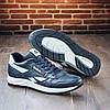 Чоловічі шкіряні кросівки (натуральна шкіра) сині кроси демісезон, чоловіче взуття весна осінь, розмір 40 41 42 43 44 45, фото 3