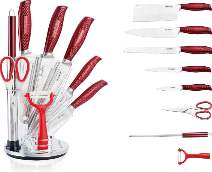Набір ножів Royalty Line з 9 предметів червоний (RL-KSS530), фото 1