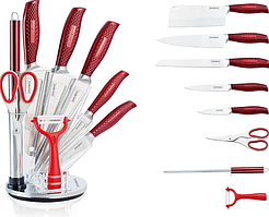 Набір ножів Royalty Line з 9 предметів червоний (RL-KSS530)