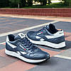 Чоловічі шкіряні кросівки (натуральна шкіра) сині демісезонні, чоловіче взуття весна осінь, розміри 40-45, фото 2