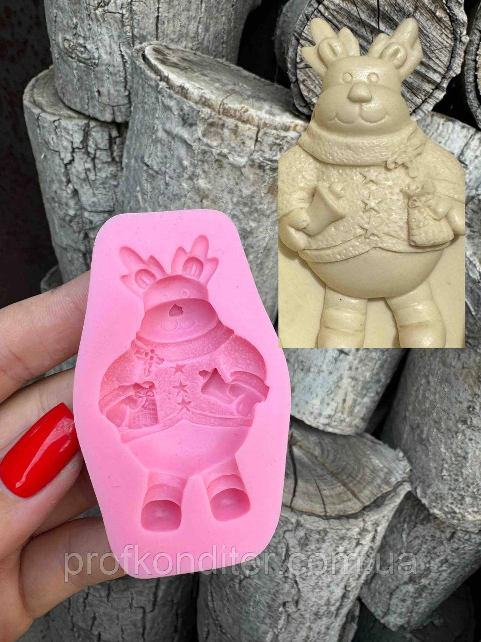 ЭКСКЛЮЗИВ! Силіконовий молд для шоколаду та ін "Новорічний лось", фото 1